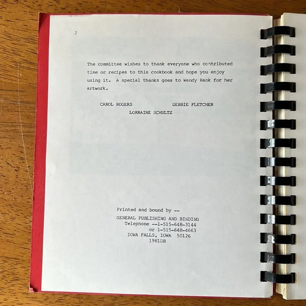 Cookbook Choral-Aires Chorus Sweet Adelines 1981 VTG Recipe Book Red